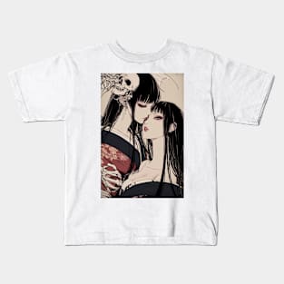 Geisha and skull 8011 Kids T-Shirt